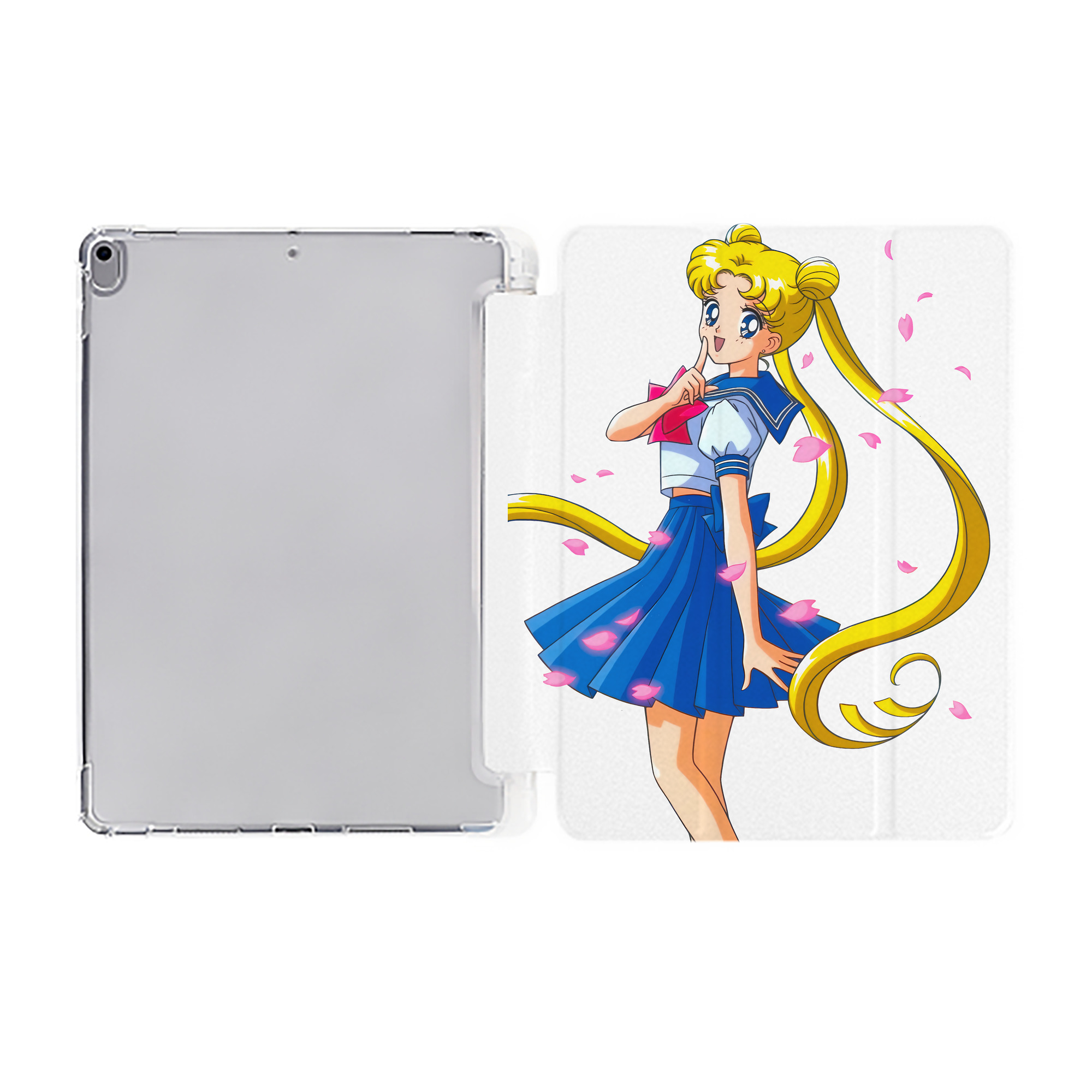 （画像用） 美少女戦士セーラームーン 愛野 美奈子 あいの みなこ Sailor Moon Aino Minako IPad ケース ペン収納付き 三つ折りスタンド PUレザー×シリコン 対応機種9.5/10.5/10.9インチ